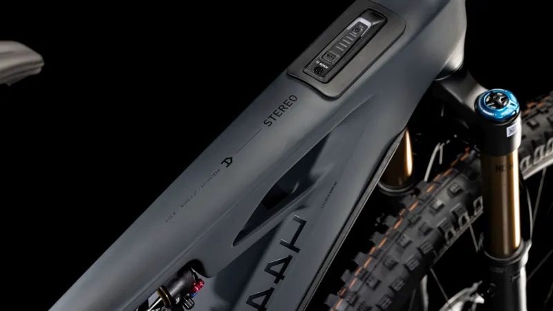 Cube Stereo Hybrid One44 HPC AT eMountain Bike in Carbon/Gold-1